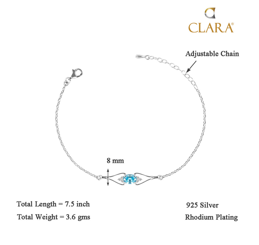 CLARA 925 Sterling Silver Topaz Bracelet