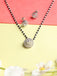 CLARA 925 Sterling Silver Halo Mangalsutra Tanmaniya Pendant Earring Jewellery Set with Chain Gift for Women and Girls