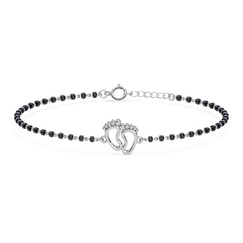 Silver Baby Nazariya Kids Footprint Bracelet