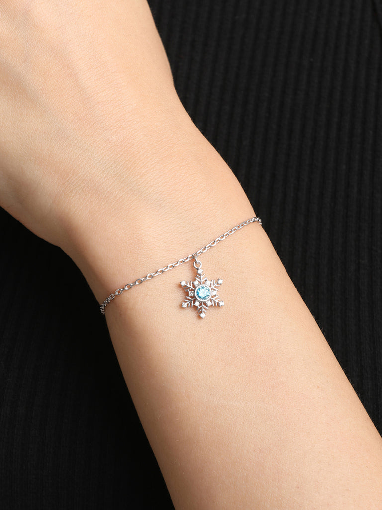 CLARA 925 Sterling Silver Snowflake Bracelet