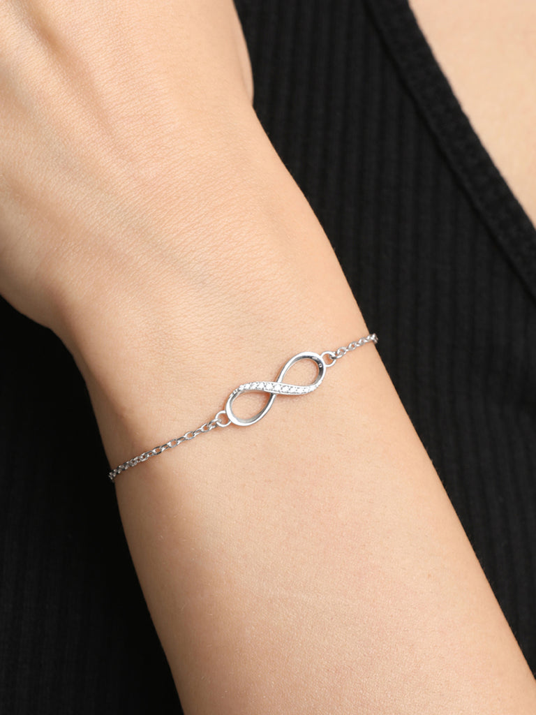 CLARA 925 Sterling Silver Infinity Bracelet
