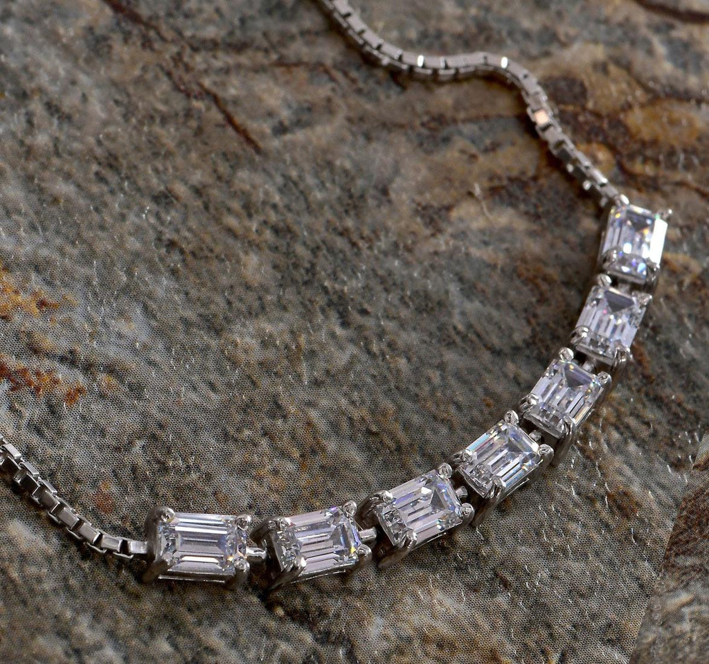CLARA Made with Swiss Zirconia 925 Sterling Silver Viola Solitaire Bracelet Gift for Women and Girls