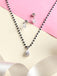 CLARA 925 Sterling Silver Pear Mangalsutra Tanmaniya Pendant Earring Jewellery Set with Chain Gift for Women and Girls