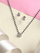 CLARA 925 Sterling Silver Rope Mangalsutra Tanmaniya Pendant Earring Jewellery Set with Chain Gift for Women and Girls
