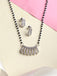 CLARA 925 Sterling Silver Ayla Mangalsutra Tanmaniya Pendant Earring Jewellery Set with Chain Gift for Women and Girls