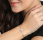 CLARA Made with Swiss Zirconia 925 Sterling Silver Round Solitaire Bracelet Gift for Women and Girls