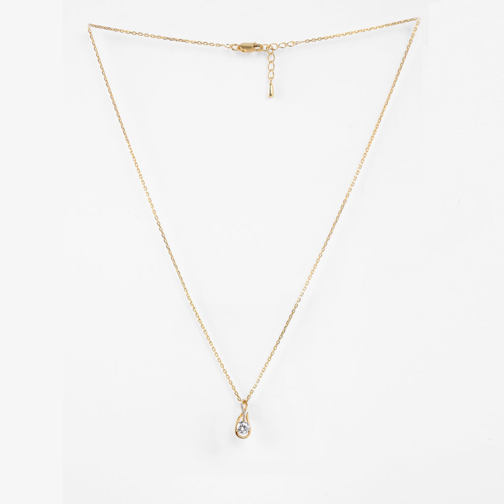 Silver Ceci Solitaire Pendant Chain