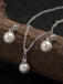Clara 92.5 Sterling Silver Classic Pearl Pendant Earrings Set with Chain Jewellery Set Gift for Women and Girls