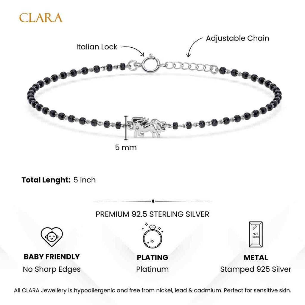 Silver Baby Nazariya Kids Unipeg Unicorn Bracelet
