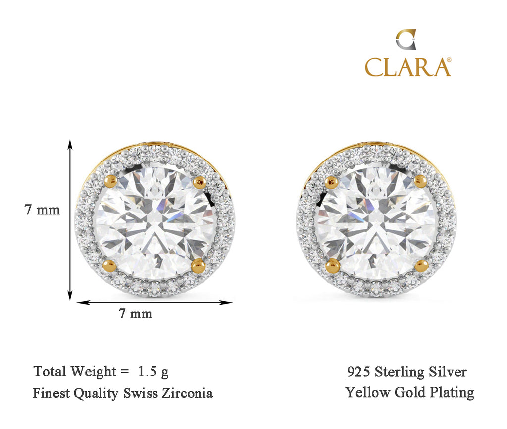 CLARA 925 Sterling Silver Talia Earrings with Screw Back