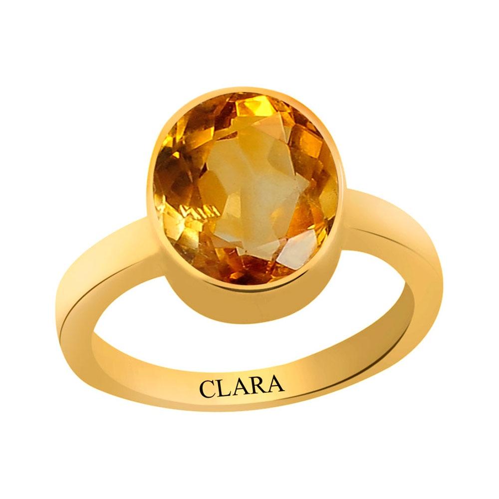 Certified Citrine Sunehla Elegant Panchdhatu Ring 4.8cts or 5.25ratti