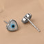 CLARA 925 Sterling Silver Heart Evil Eye Studs Earrings Gift for Kids Girls