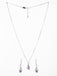 CLARA 925 Sterling Silver Pink Solitaire Pendant Earring Chain Jewellery Set