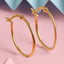CLARA 925 Sterling Silver Oval Hoop Earring Gold Plated Gift for Women & Girls