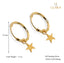 CLARA 925 Sterling Silver Star Hoop Drop Earring Gold Plated Gift for Women & Girls