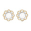 Silver Pearl Stud Lotus Earrings