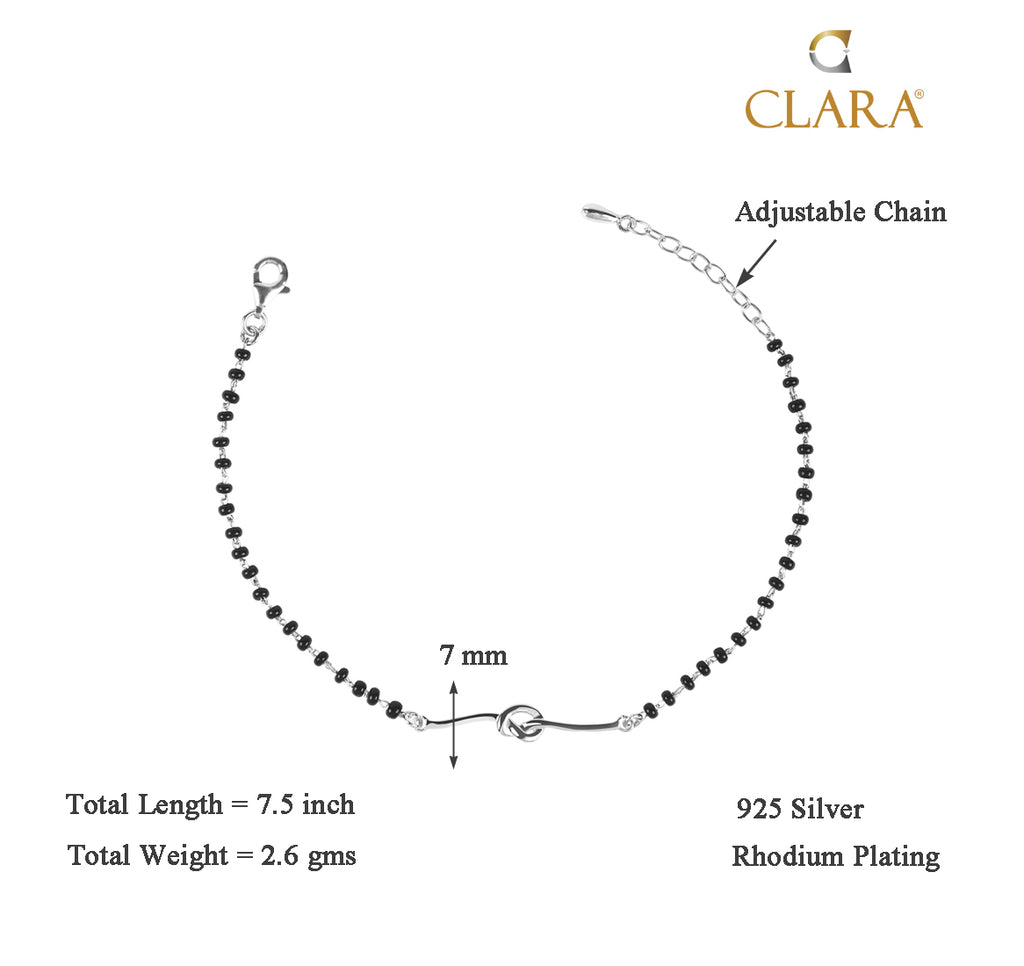 CLARA 925 Sterling Silver Knot Hand Mangalsutra Bracelet