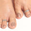 CLARA 925 Sterling Silver Intricate Toe Rings Pair