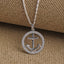 CLARA 925 Sterling Silver Anchor Halo Pendant Chain Necklace