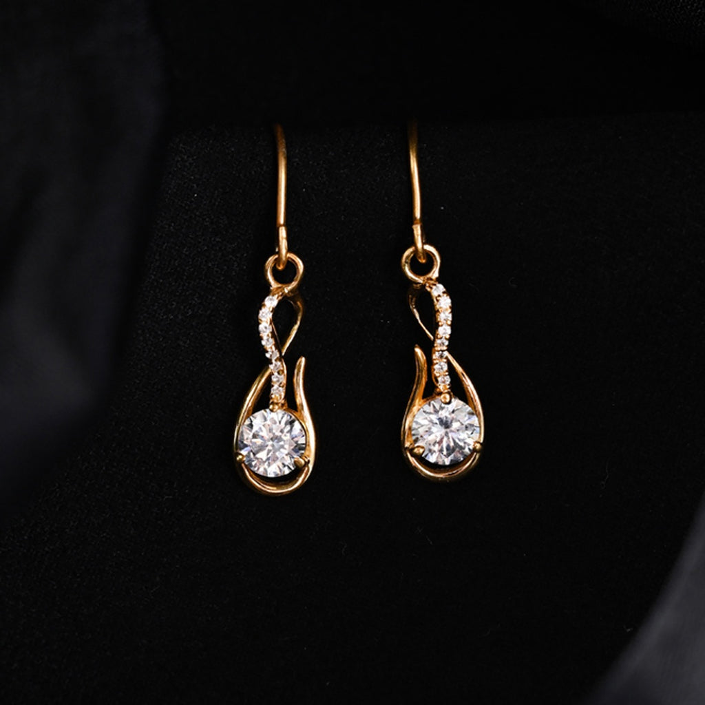 Silver Ceci Solitaire Dangle Drop Earrings