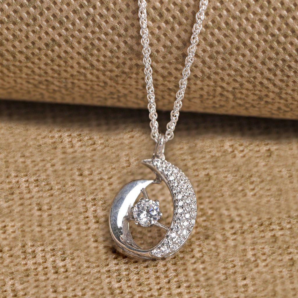 CLARA 925 Sterling Silver Rosa Pendant Chain Necklace