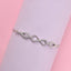 CLARA 925 Pure Silver Stone Infinity Hand Bracelet