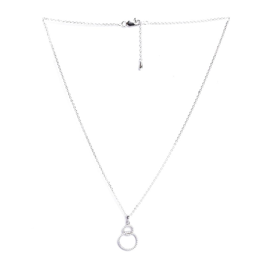 Silver Interlocked Ring Pendant Chain
