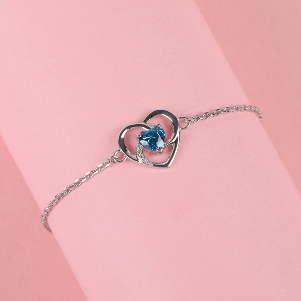 CLARA 925 Sterling Silver Heart Bracelet