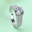 CLARA Pure 925 Sterling Silver Statement Solitaire Finger Ring with Adjustable Band