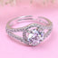 CLARA Pure 925 Sterling Silver Engagement Solitaire Finger Ring with Adjustable Band