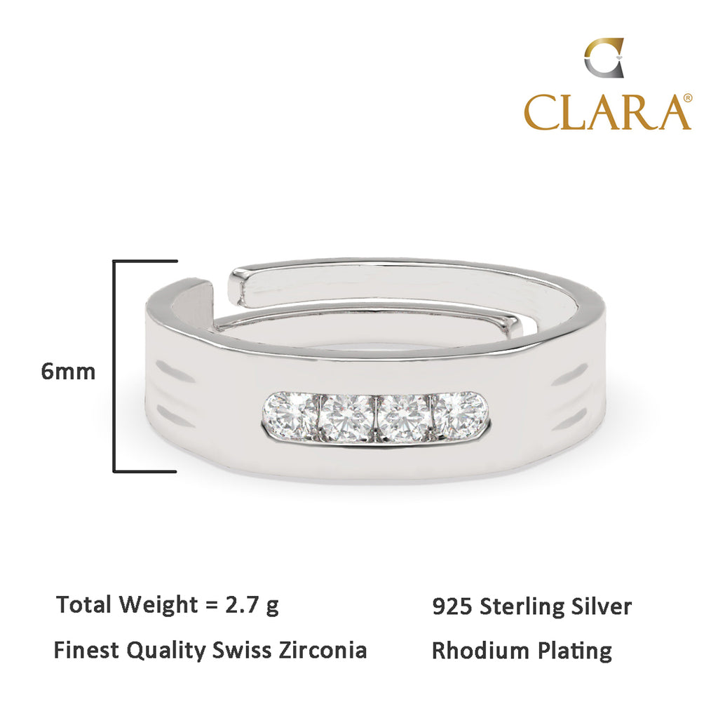 CLARA Real 925 Sterling Silver Enzo Band Ring