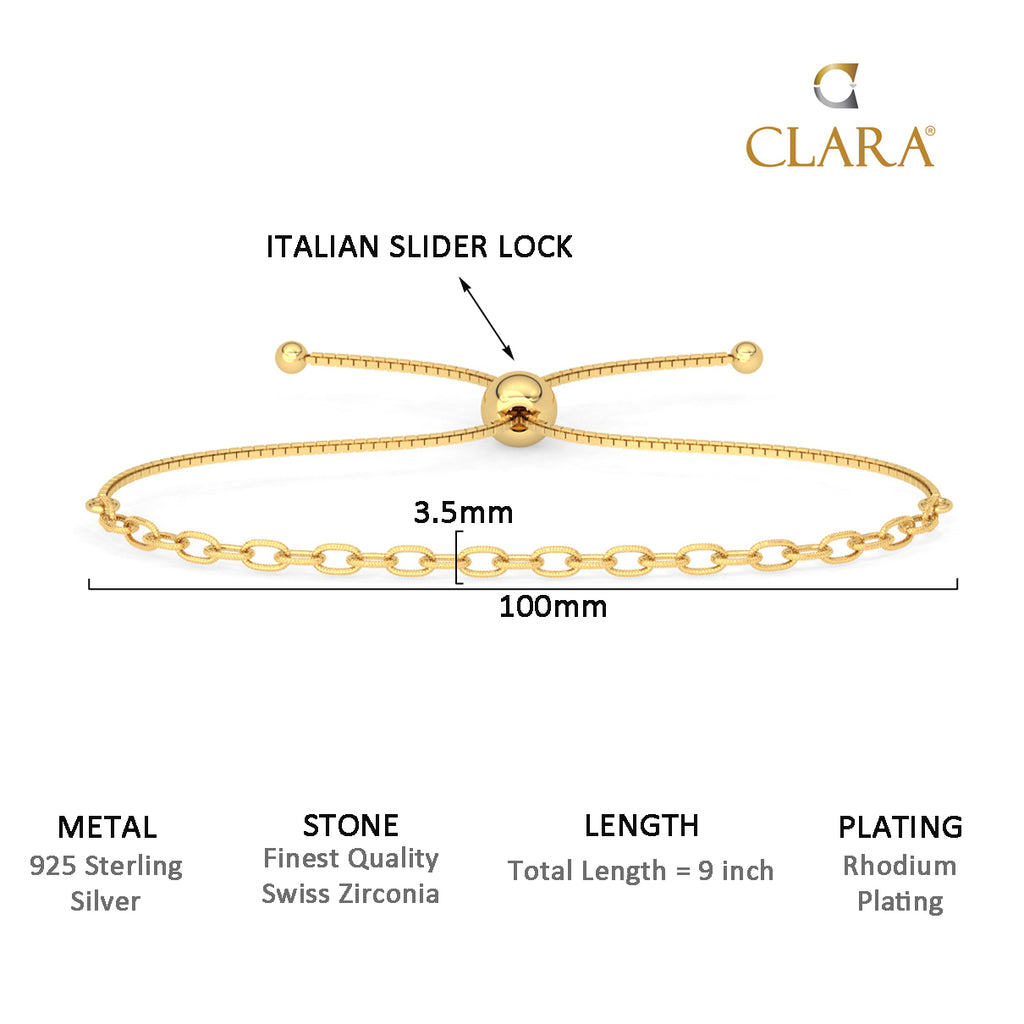 CLARA 925 Pure Silver Texture Chain Bracelet