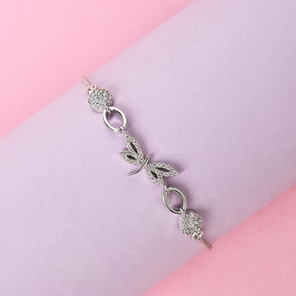 CLARA 925 Pure Silver Dragonfly Hand Bracelet