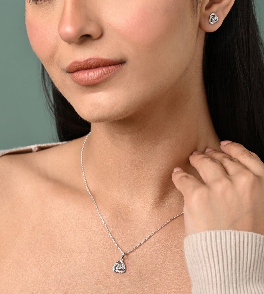 Silver Bianca Solitaire Jewellery Set