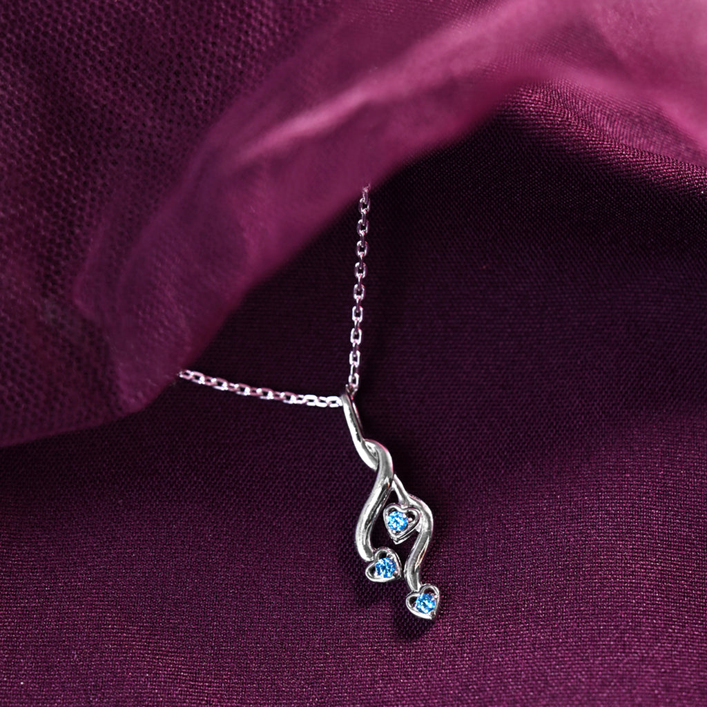 CLARA 925 Sterling Silver Valentina Heart Pendant Chain Necklace