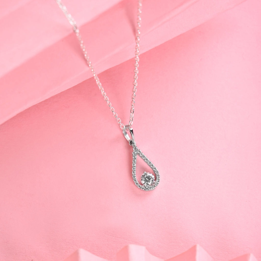 Silver Teardrop Pendant Chain