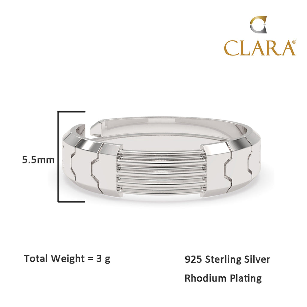 CLARA Real 925 Sterling Silver Designer Band Ring