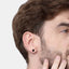 CLARA 925 Sterling Silver Black Stud Men Earring Gift for Men & Boys 1 Piece