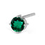 Silver Men Green Stud Men Earring 1 Piece