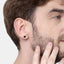 CLARA 925 Sterling Silver Men Green Stud Men Earring Gift for Men & Boys 1 Piece