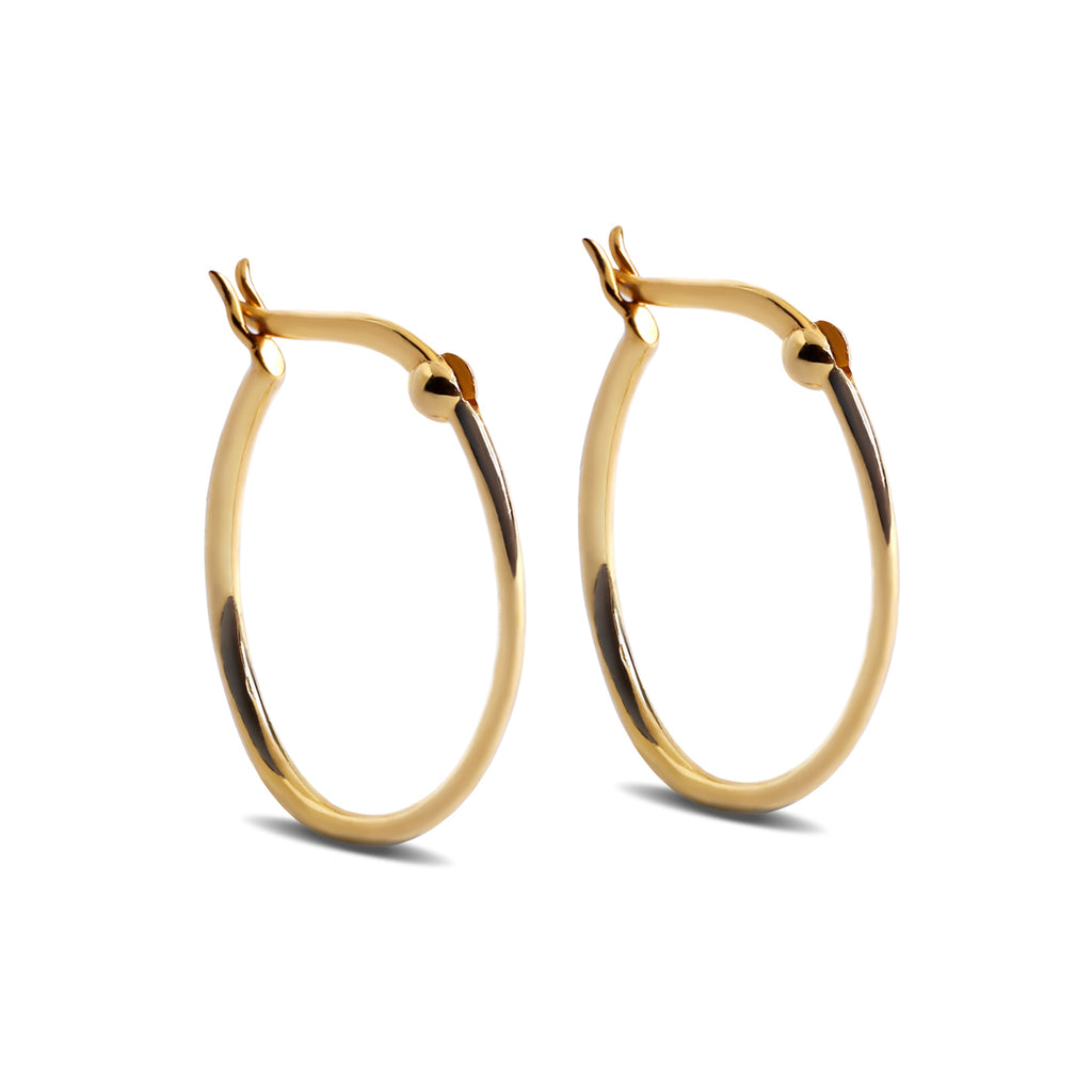 Silver Oval Hoop Earrings