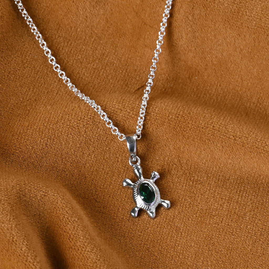 Silver Good Luck Tortoise Turtle Men Pendant Necklace with Chain or without Chain