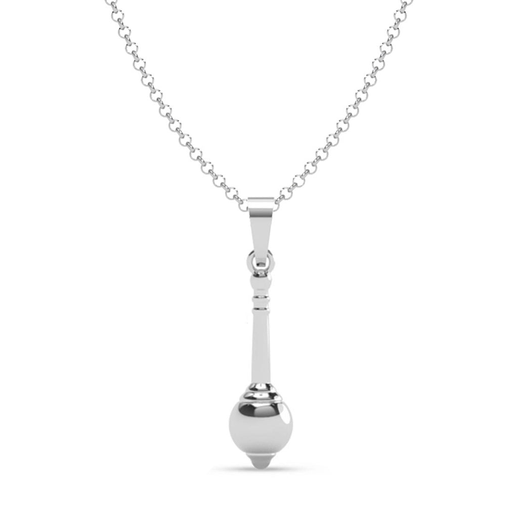 Silver Hanumanji Gada Men Pendant Necklace with Chain or without Chain