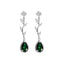 Silver Leafy Green Dangler Earrings