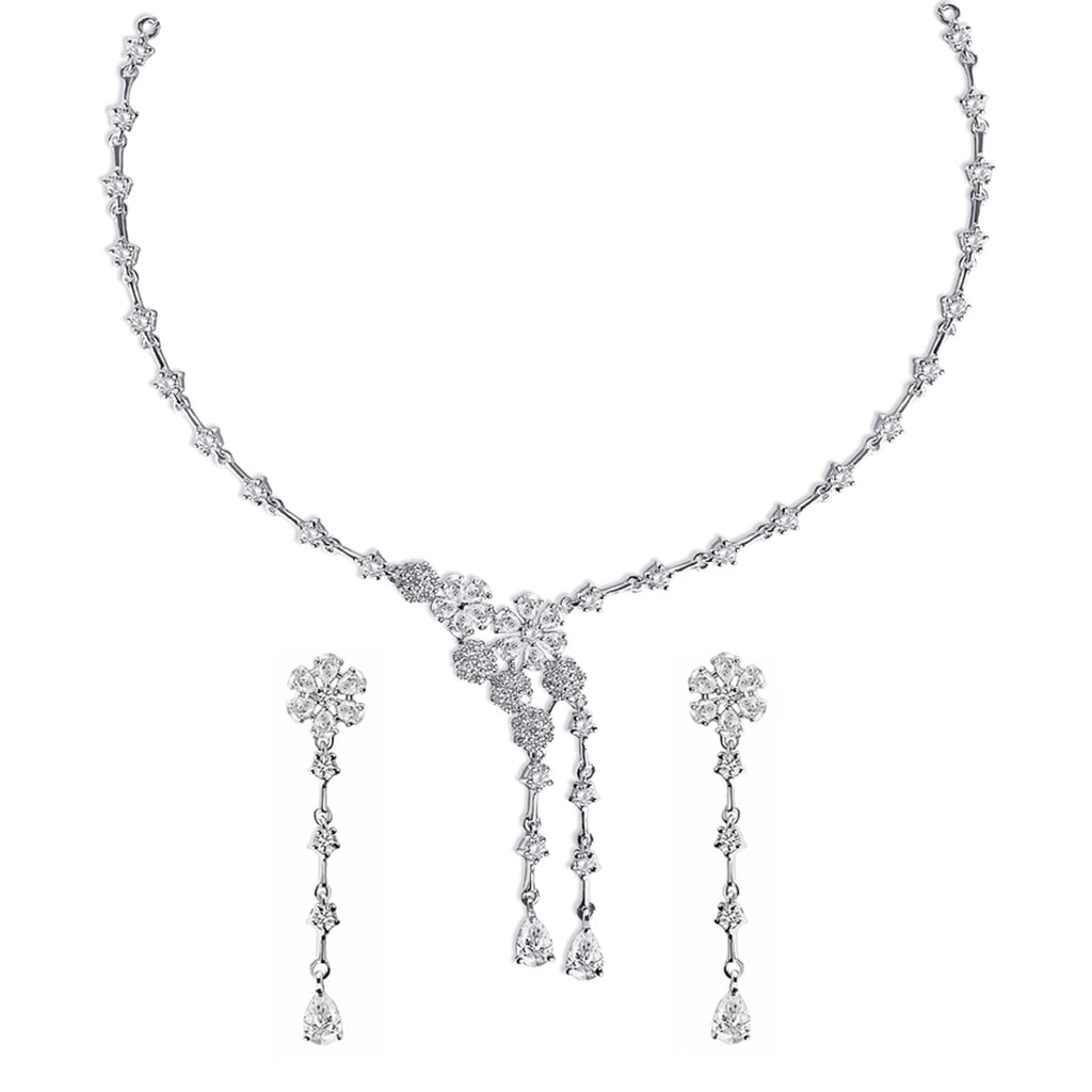 Silver Anaya Necklace Jewellery Set