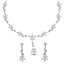 Silver Flower Necklace Jewellery Set