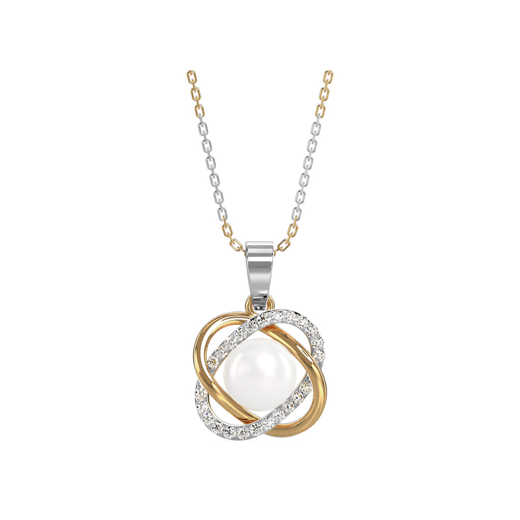 Silver Pearl Knot Pendant Chain Necklace