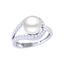 Silver Diamond Cut Zirconia Pearl Ring