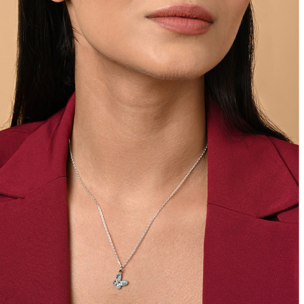 Silver Verde Butterfly Pendant Chain