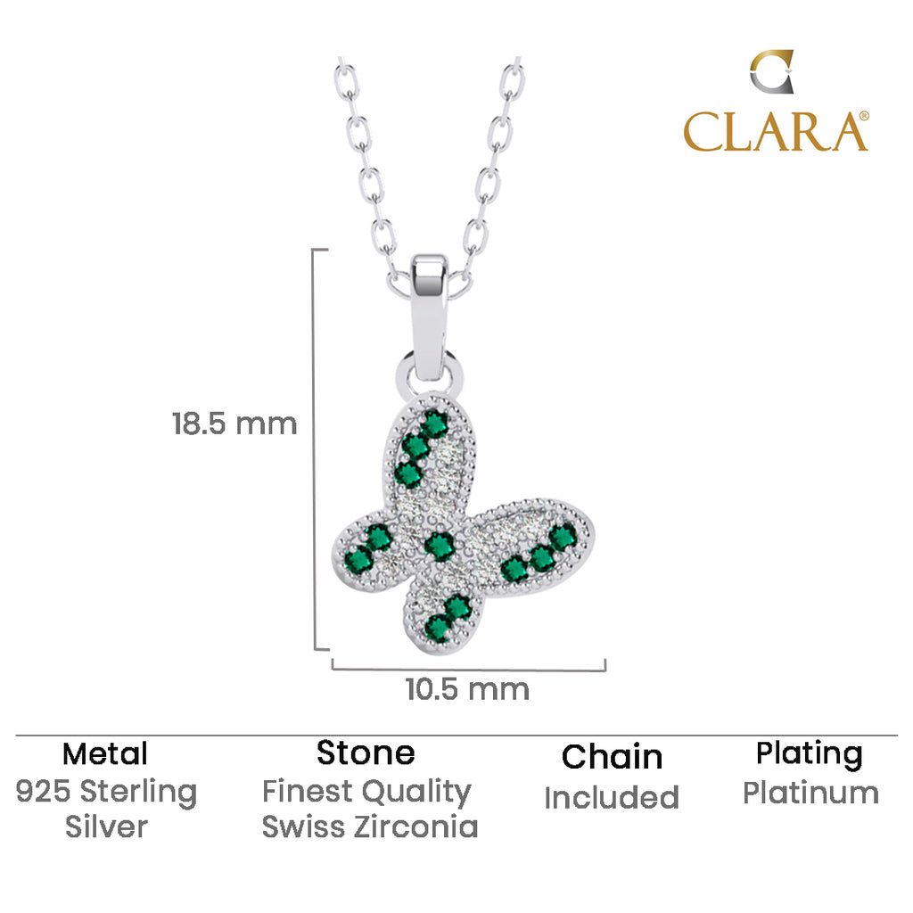 Silver Verde Butterfly Pendant Chain